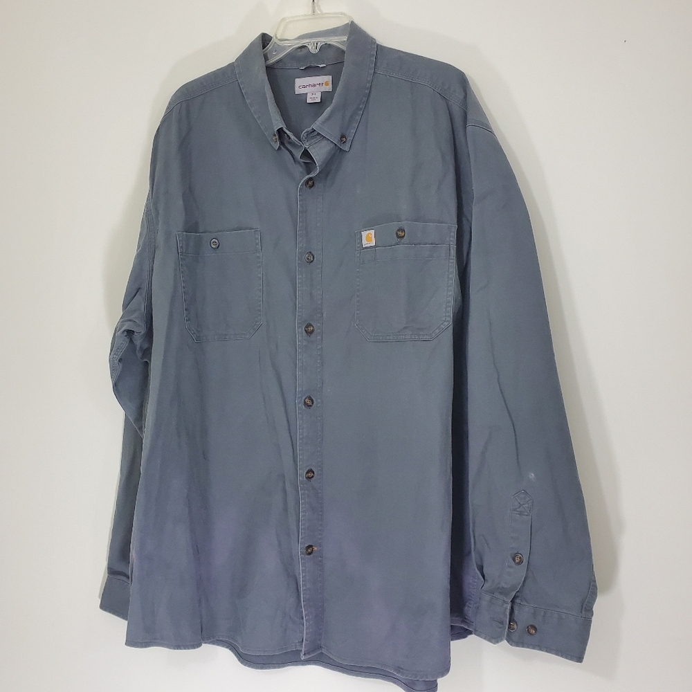 Carhartt Gray Button-Up Shirt, Size 3XL